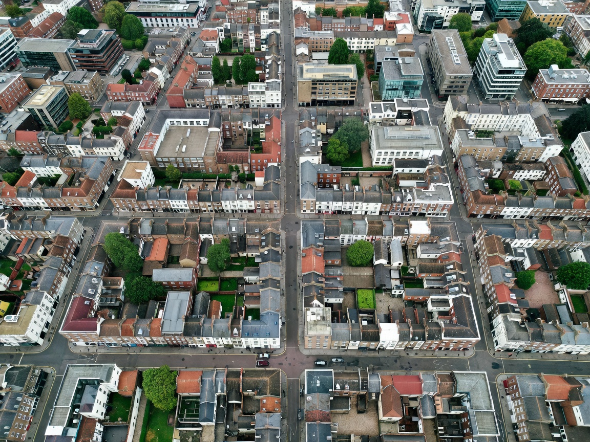 Aerial map of London St John Street Clerkenwell neighborhood