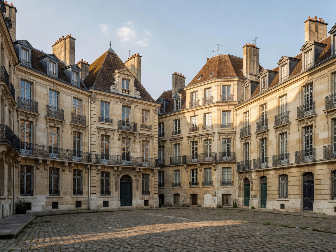 Panoramic view of historic Paris courtyard buildings in Le Marais